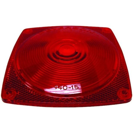 Peterson Replacement Lens Fits Peterson Light Series 440L 441L 444L 452L Square Red ScrewOn Mount 440-15